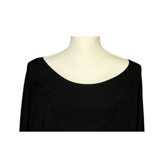 New Chico's Travelers Tunic Size Large Side Tie Black Wrinkle Free Packable Goth - Picture 3 of 8